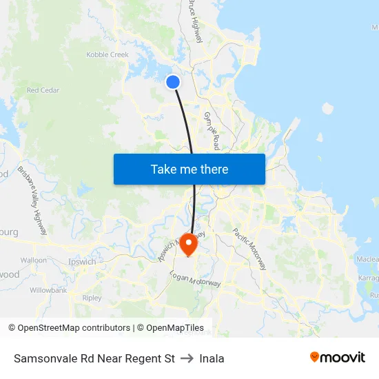 Samsonvale Rd Near Regent St to Inala map