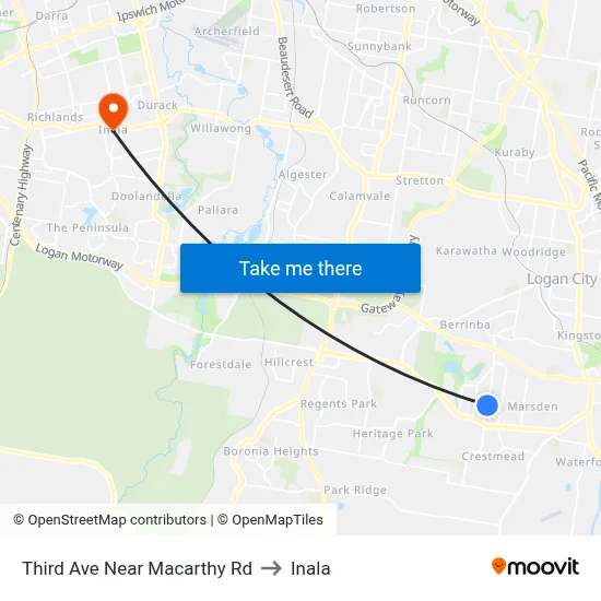 Third Ave Near Macarthy Rd to Inala map