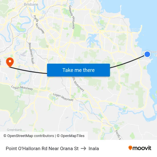 Point O'Halloran Rd Near Orana St to Inala map