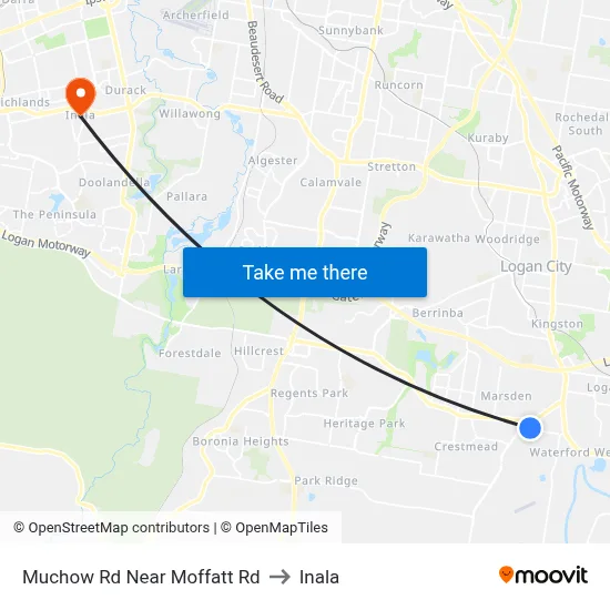 Muchow Rd Near Moffatt Rd to Inala map