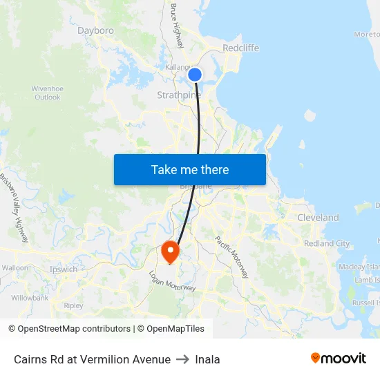 Cairns Rd at Vermilion Avenue to Inala map