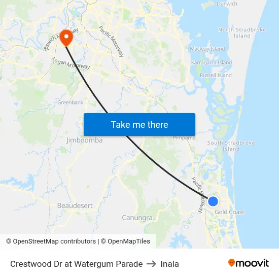 Crestwood Dr at Watergum Parade to Inala map
