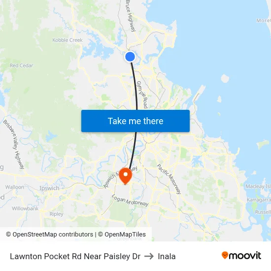 Lawnton Pocket Rd Near Paisley Dr to Inala map