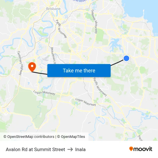 Avalon Rd at Summit Street to Inala map