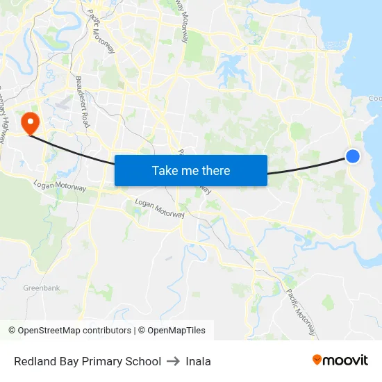 Redland Bay Primary School to Inala map