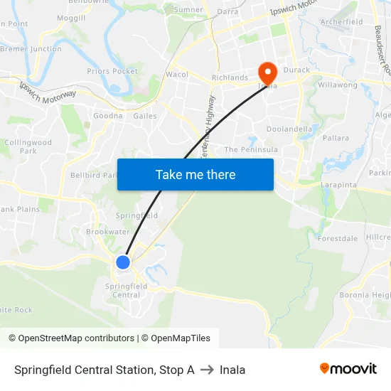 Springfield Central Station, Stop A to Inala map