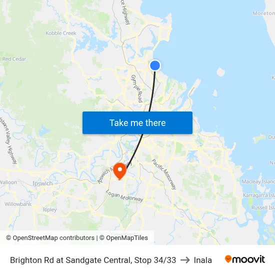Brighton Rd at Sandgate Central, Stop 34/33 to Inala map