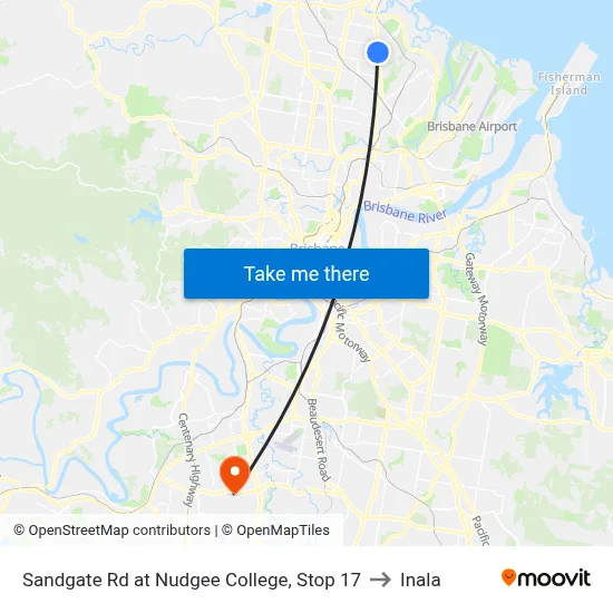 Sandgate Rd at Nudgee College, Stop 17 to Inala map
