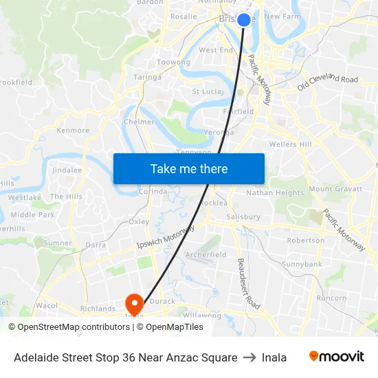Adelaide Street Stop 36 Near Anzac Square to Inala map
