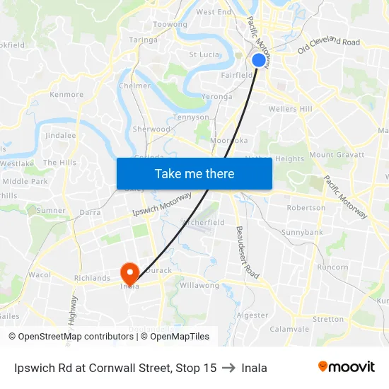 Ipswich Rd at Cornwall Street, Stop 15 to Inala map