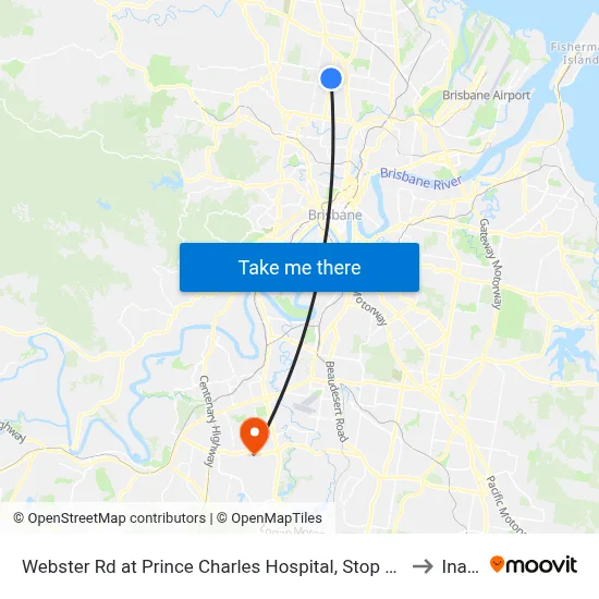 Webster Rd at Prince Charles Hospital, Stop 38 to Inala map