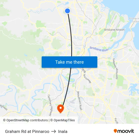 Graham Rd at Pinnaroo to Inala map