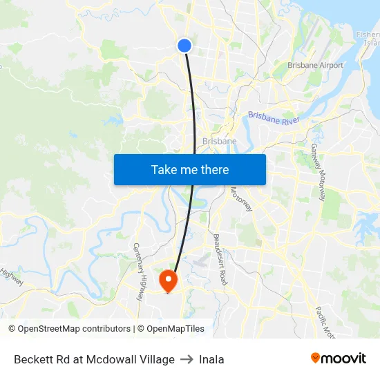 Beckett Rd at Mcdowall Village to Inala map