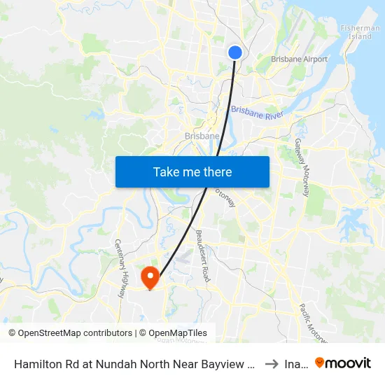 Hamilton Rd at Nundah North Near Bayview Tce to Inala map