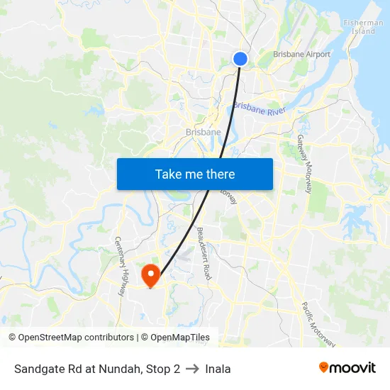 Sandgate Rd at Nundah, Stop 2 to Inala map
