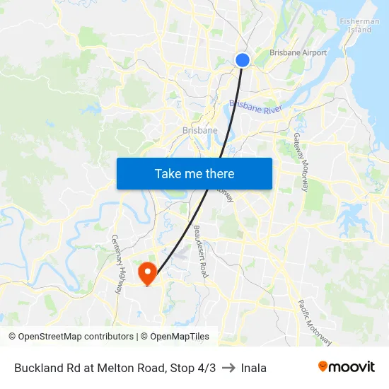 Buckland Rd at Melton Road, Stop 4/3 to Inala map