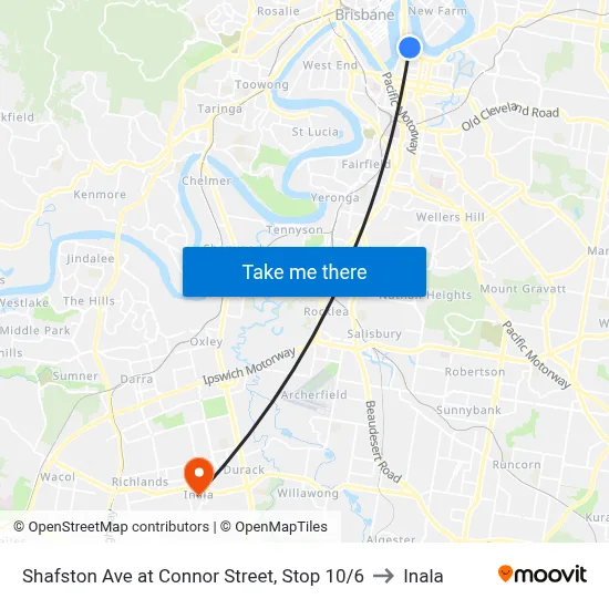 Shafston Ave at Connor Street, Stop 10/6 to Inala map