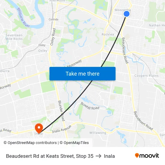Beaudesert Rd at Keats Street, Stop 35 to Inala map
