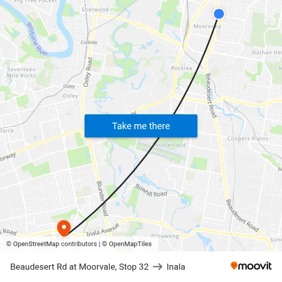 Beaudesert Rd at Moorvale, Stop 32 to Inala map