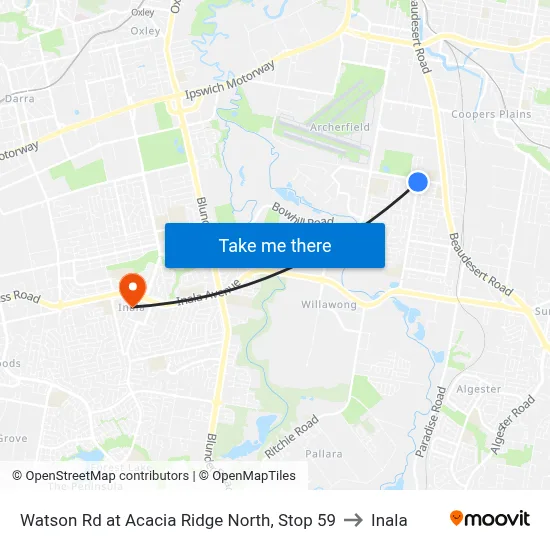 Watson Rd at Acacia Ridge North, Stop 59 to Inala map