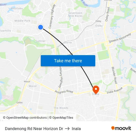 Dandenong Rd Near Horizon Dr to Inala map