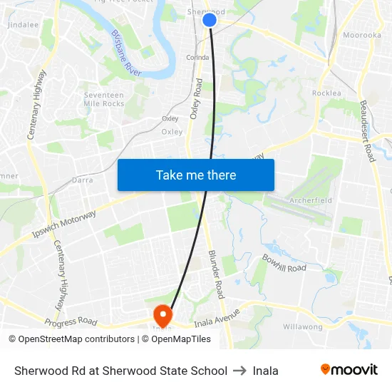 Sherwood Rd at Sherwood State School to Inala map