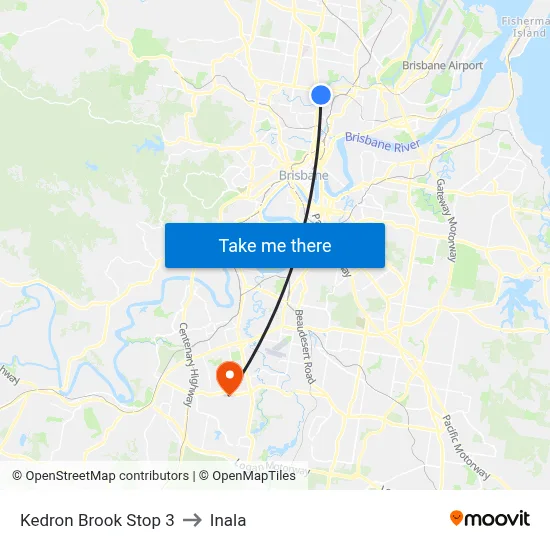 Kedron Brook Stop 3 to Inala map
