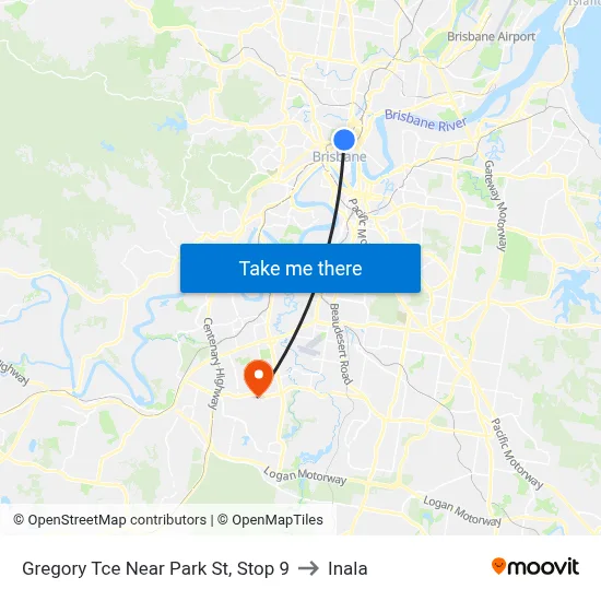Gregory Tce Near Park St, Stop 9 to Inala map