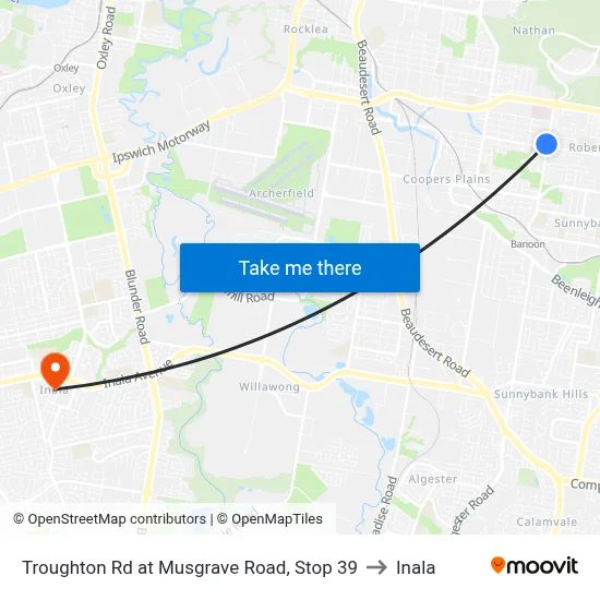 Troughton Rd at Musgrave Road, Stop 39 to Inala map