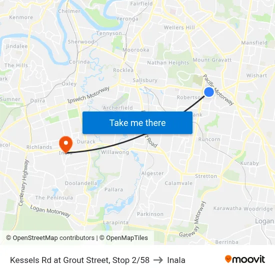 Kessels Rd at Grout Street, Stop 2/58 to Inala map