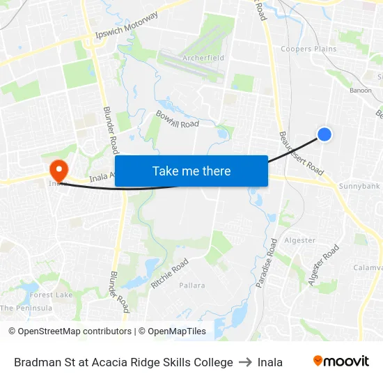 Bradman St at Acacia Ridge Skills College to Inala map
