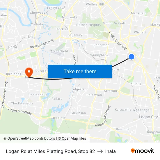 Logan Rd at Miles Platting Road, Stop 82 to Inala map
