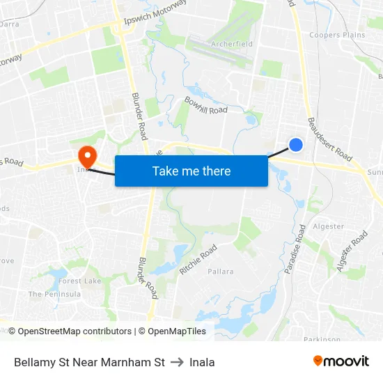 Bellamy St Near Marnham St to Inala map