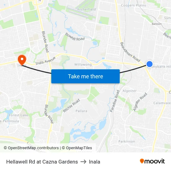 Hellawell Rd at Cazna Gardens to Inala map