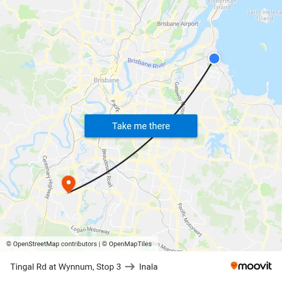 Tingal Rd at Wynnum, Stop 3 to Inala map