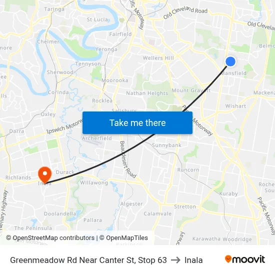 Greenmeadow Rd Near Canter St, Stop 63 to Inala map