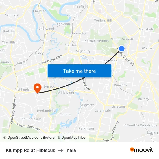 Klumpp Rd at Hibiscus to Inala map