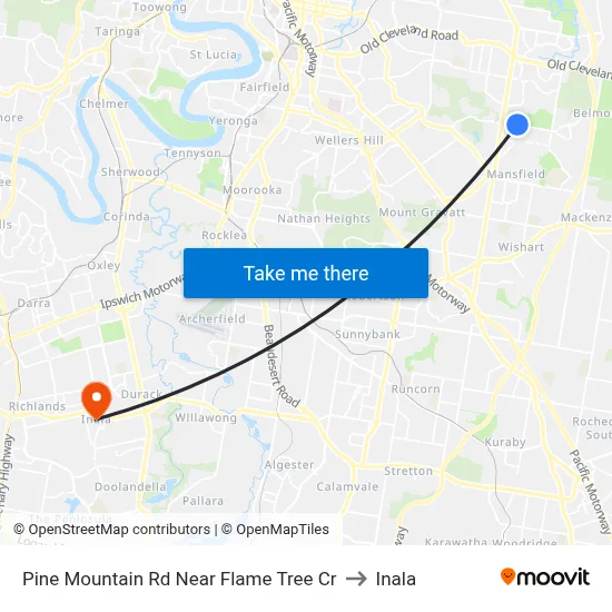 Pine Mountain Rd Near Flame Tree Cr to Inala map