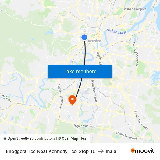 Enoggera Tce Near Kennedy Tce, Stop 10 to Inala map