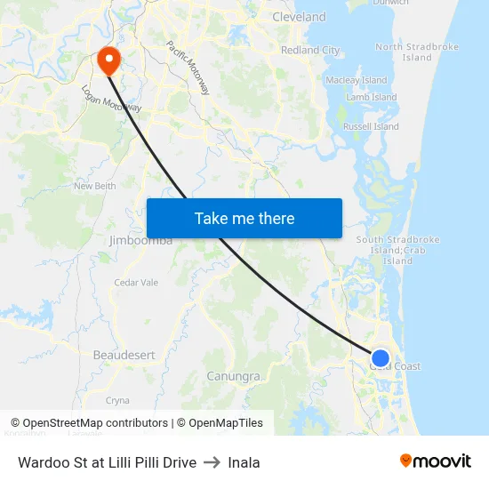 Wardoo St at Lilli Pilli Drive to Inala map