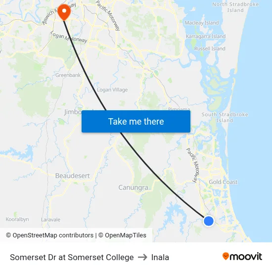 Somerset Dr at Somerset College to Inala map