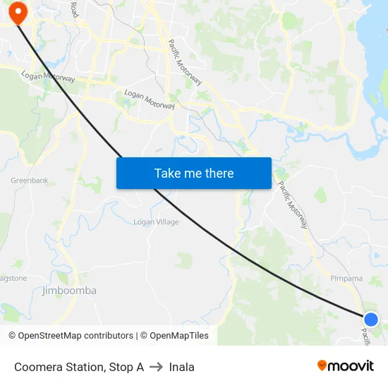 Coomera Station, Stop A to Inala map