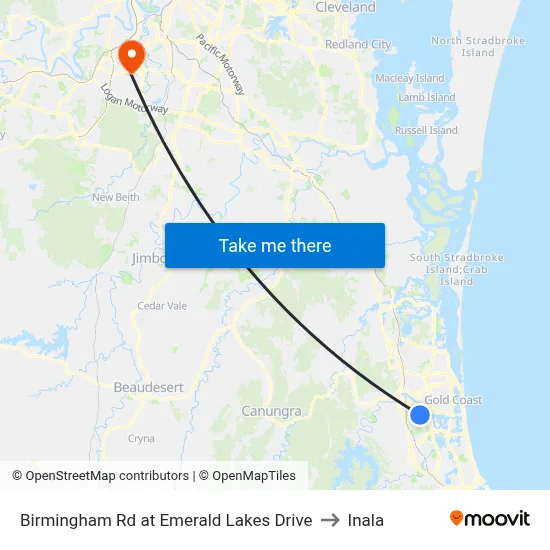 Birmingham Rd at Emerald Lakes Drive to Inala map
