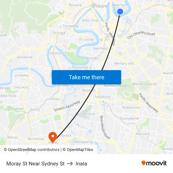 Moray St Near Sydney St to Inala map