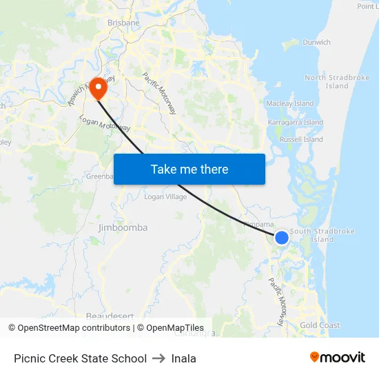 Picnic Creek State School to Inala map