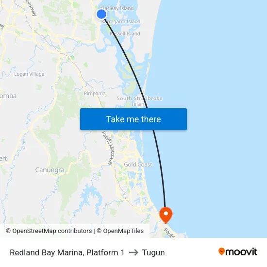 Redland Bay Marina, Platform 1 to Tugun map