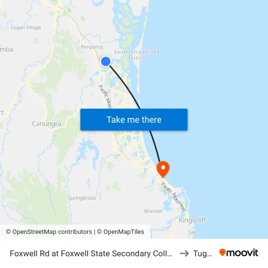 Foxwell Rd at Foxwell State Secondary College to Tugun map