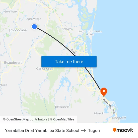 Yarrabilba Dr at Yarrabilba State School to Tugun map