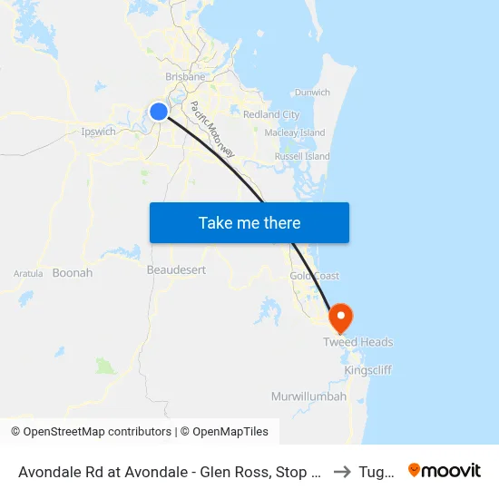 Avondale Rd at Avondale - Glen Ross, Stop 61 to Tugun map