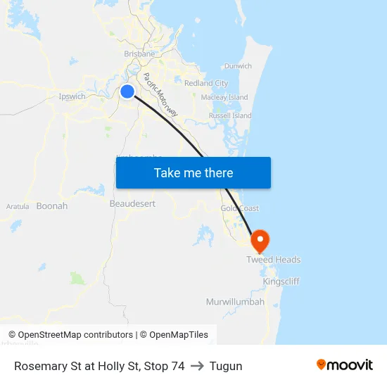 Rosemary St at Holly St, Stop 74 to Tugun map